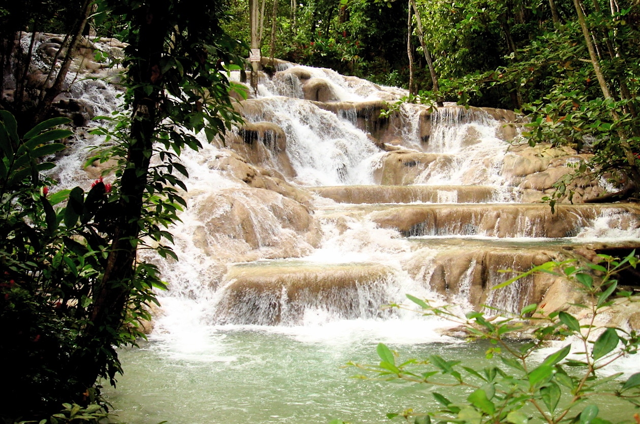 Beautiful Photograph of the Dunn's River Falls in Jamaica.
